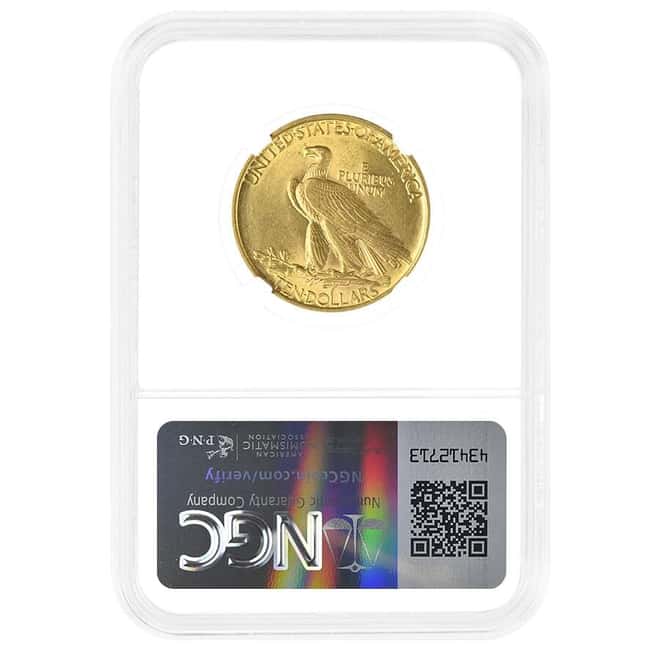 1907 $10 Indian Head Gold Eagle Coin NGC MS 62