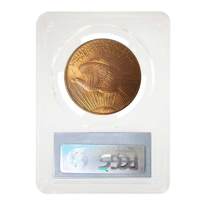1907 $20 Gold Saint Gaudens Double Eagle No Motto Coin PCGS MS 65