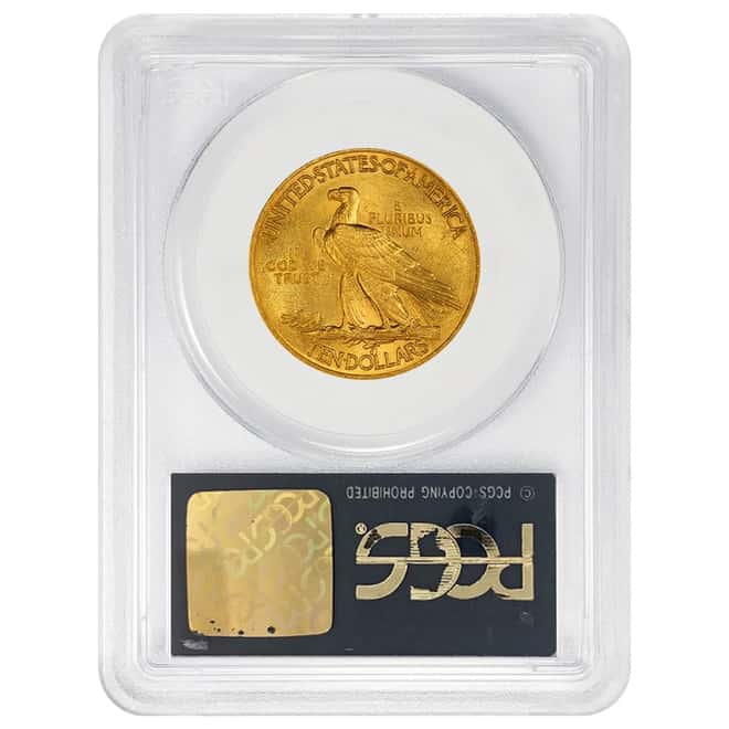 1908 $10 Indian Head Gold Eagle Coin Motto PCGS MS 62