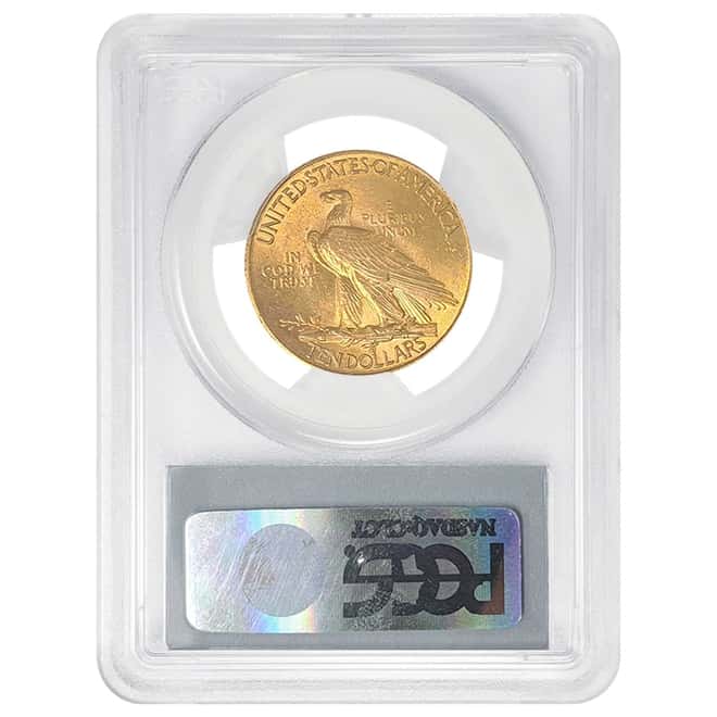 1908 $10 Indian Head Gold Eagle Coin PCGS MS 62