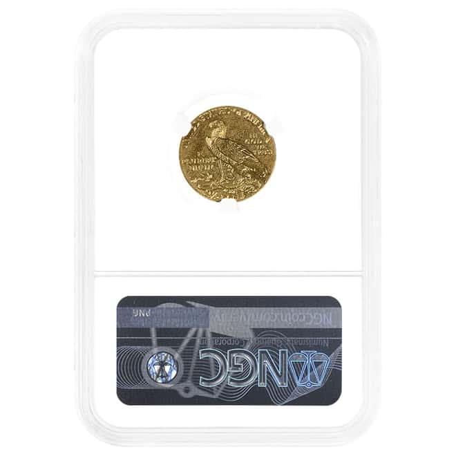 1908 $2.5 Indian Head Quarter Eagle Gold Coin NGC MS 62