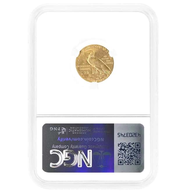 1908 $2.5 Indian Head Quarter Eagle Gold Coin NGC MS 64