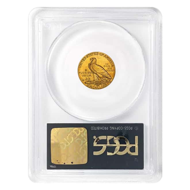 1908 $2.5 Indian Head Quarter Eagle Gold Coin PCGS MS 62