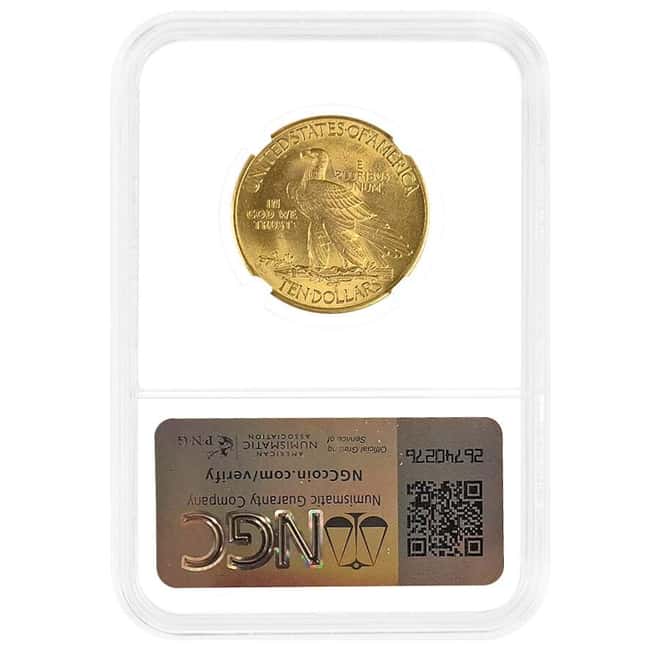 1909 $10 Indian Head Gold Eagle Coin NGC MS 63