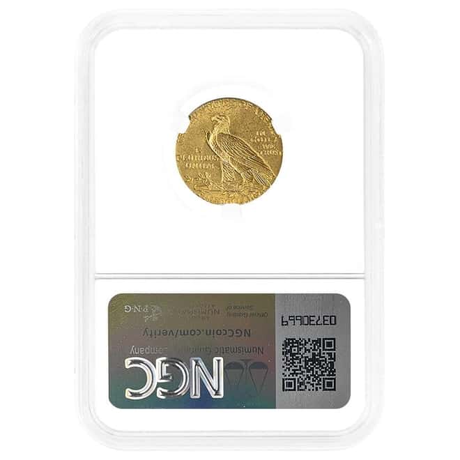 1909 $5 Indian Head Half Eagle Gold Coin NGC MS 63