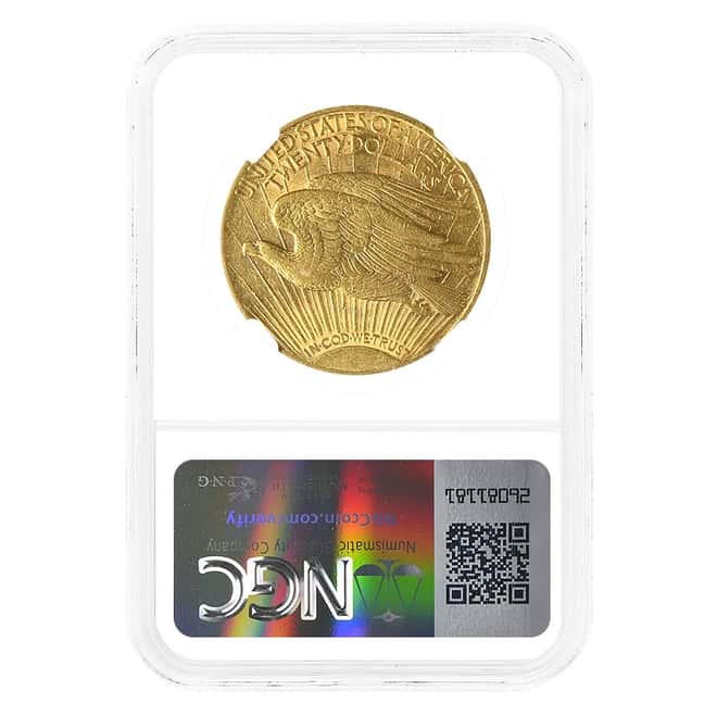 1909/8 $20 Gold Saint Gaudens Double Eagle Coin NGC AU 55