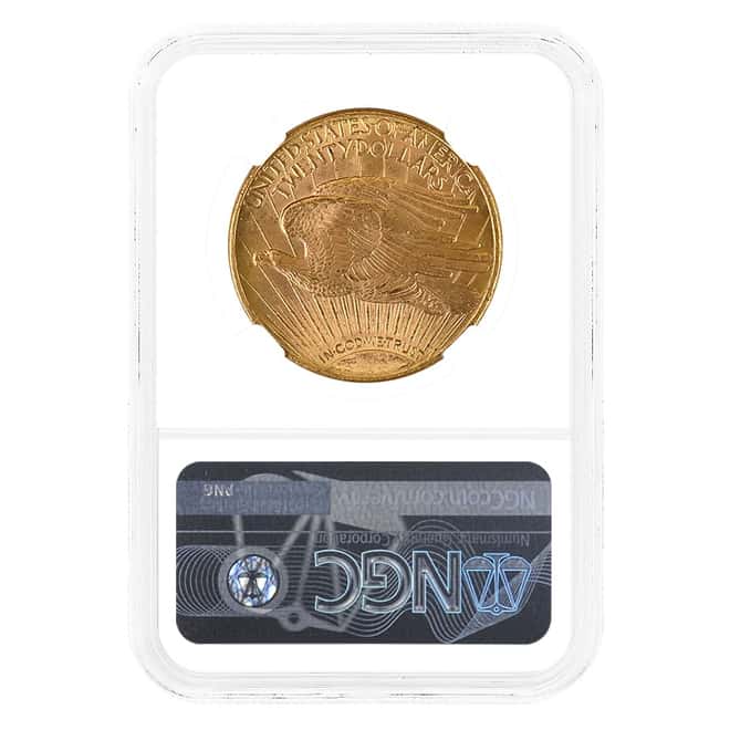 1910 D $20 Gold Saint Gaudens Double Eagle Coin NGC MS 64