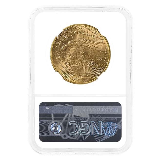 1910-D $20 Gold Saint Gaudens Double Eagle Coin NGC MS 64+