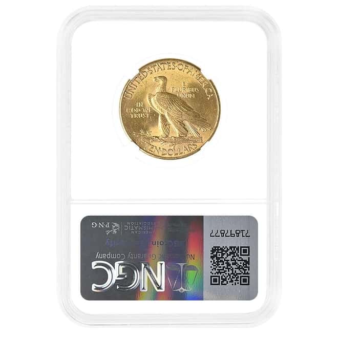 1910-S $10 Indian Head Gold Eagle Coin NGC MS 62
