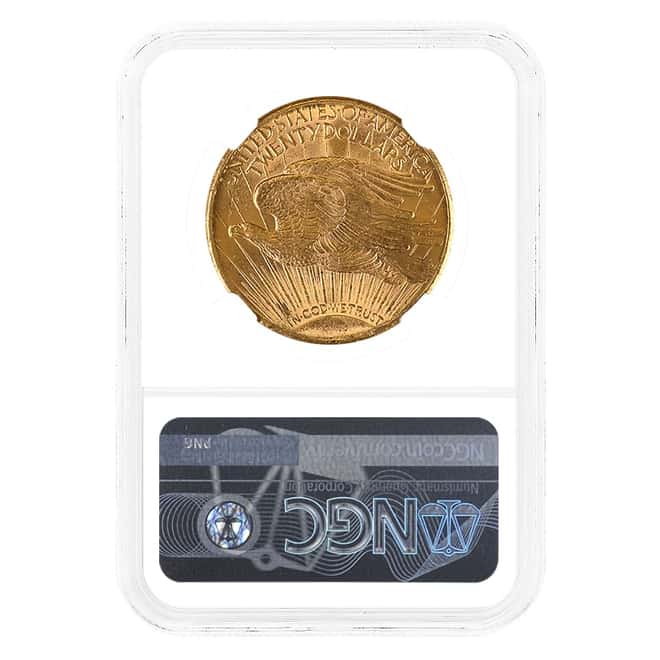 1911-D $20 Gold Saint Gaudens Double Eagle Coin NGC MS 65