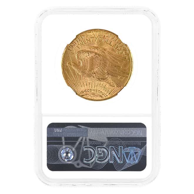 1911-S $20 Gold Saint Gaudens Double Eagle Coin NGC MS 63