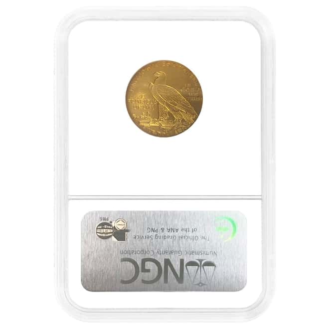 1913 $5 Gold Half Eagle Indian Head NGC MS 63