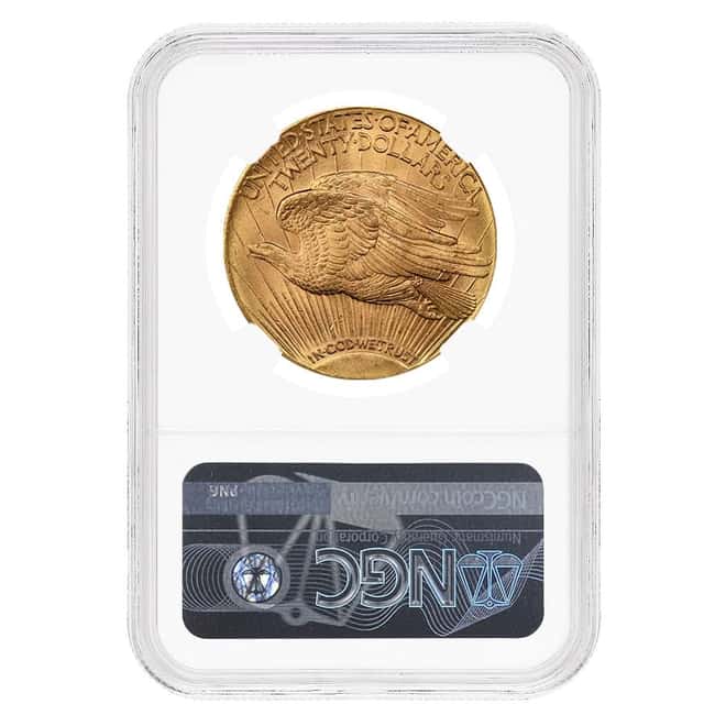 1914 D $20 Gold Saint Gaudens Double Eagle Coin NGC MS 64