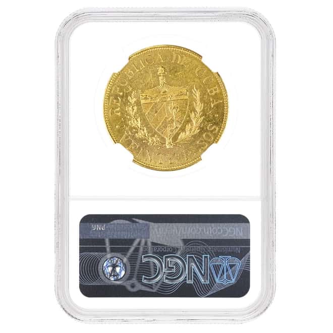 1915 20 Pesos Jose Marti Gold Coin NGC MS 61
