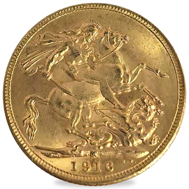 1916-M Great Britain Sovereign King George V Gold Coin BU