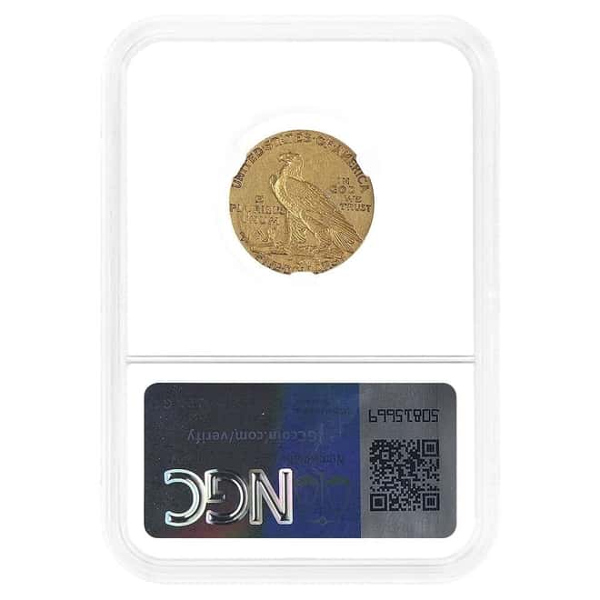 1916-S $5 Indian Head Half Eagle Gold Coin NGC AU 53
