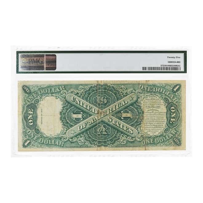1917 $1 Legal Tender US Currency Note PMG VF 25