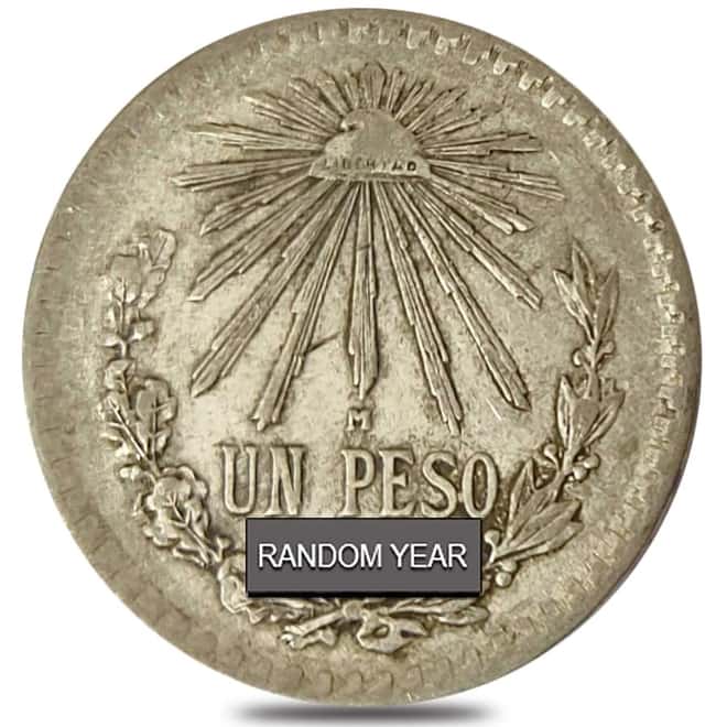 1920-1945 Mexico One Peso Silver Coin Avg Circ ASW 0.3856 oz