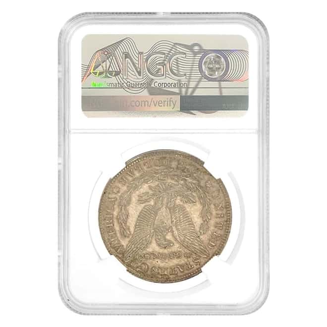 1921 Morgan Silver Dollar $1 NGC AU Details Mint Error (Obv Struck Thru)