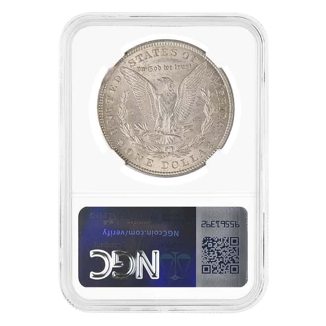 1921 Morgan Silver Dollar $1 NGC MS 62 Mint Error Curved Clip