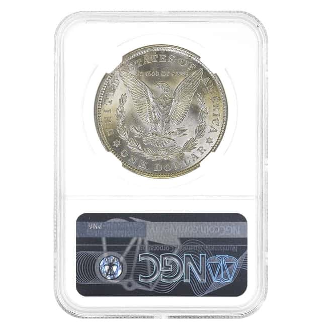 1921 Morgan Silver Dollar $1 NGC MS 63 Mint Error (Obverse Struck Thru)