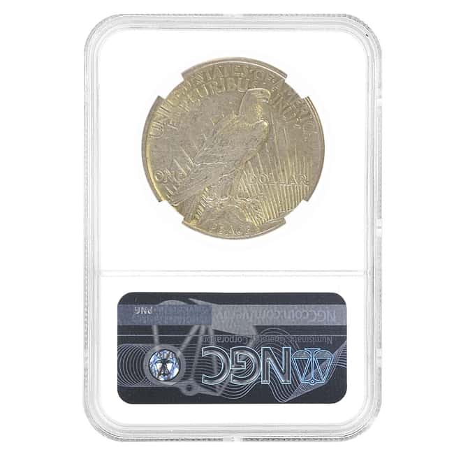 1921 Peace Silver Dollar $1 High Relief NGC AU 55