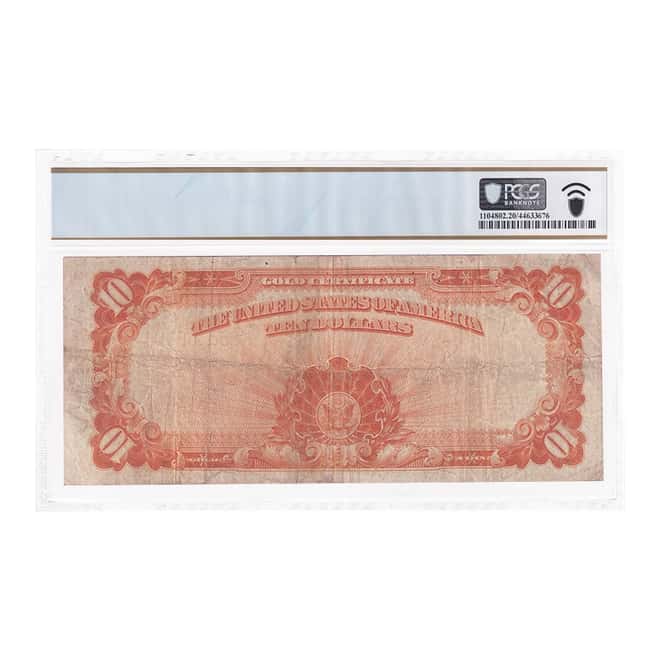 1922 $10 Gold Certificate Currency Note Speelman White PCGS VF 20
