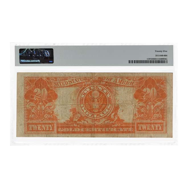 1922 $20 Gold Certificate Currency Note Speelman White PMG VF 25