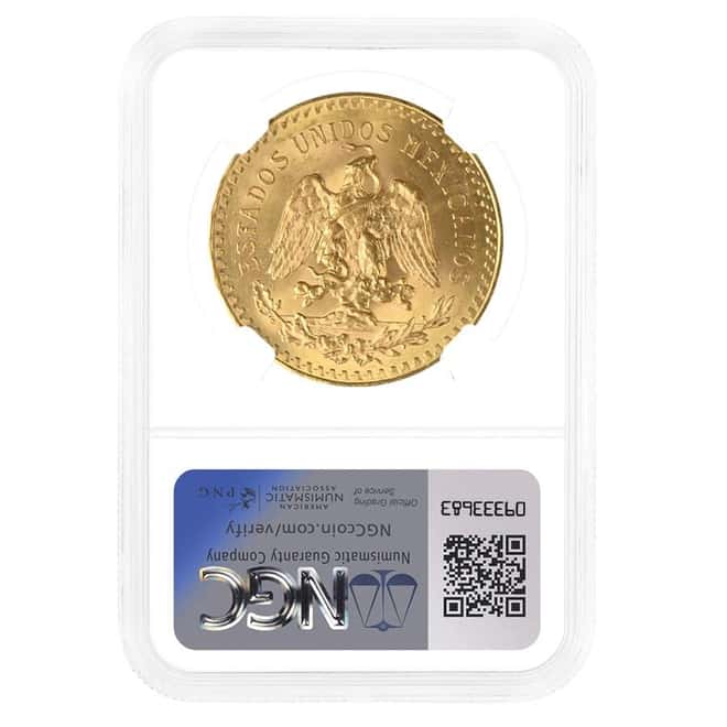 1922 Mexico 50 Pesos Gold Coin NGC MS 63