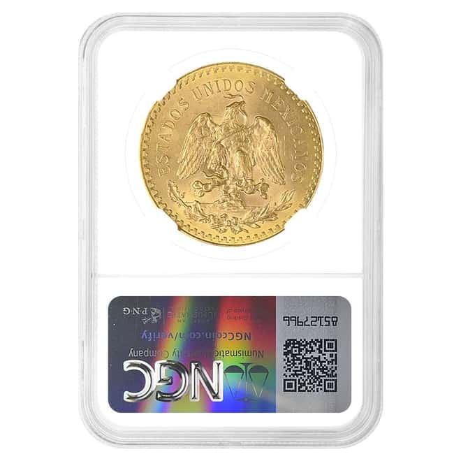 1923 Mexico 50 Pesos Gold Coin NGC MS 63