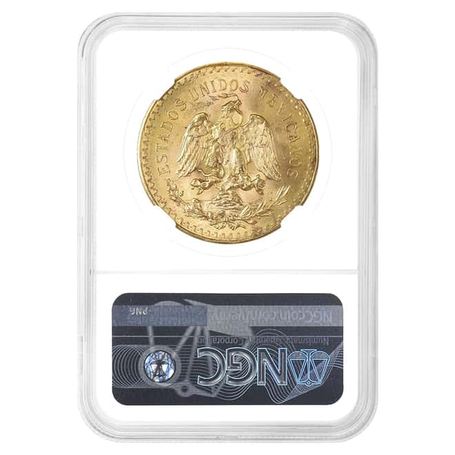 1923 Mexico 50 Pesos Gold Coin NGC MS 64