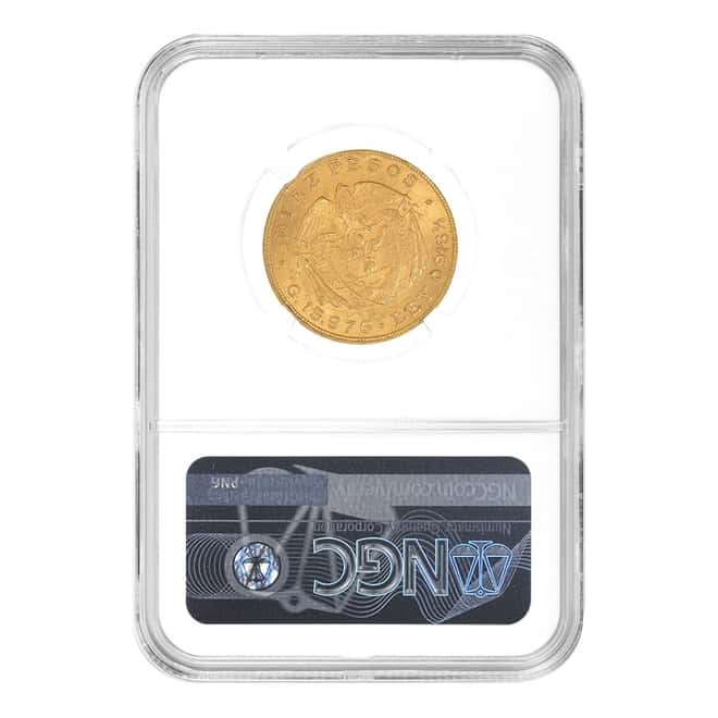 1924 B Colombia 10 Pesos Gold Coin NGC MS 61