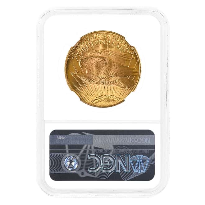 1925 $20 Gold Saint Gaudens Double Eagle Coin NGC MS 66
