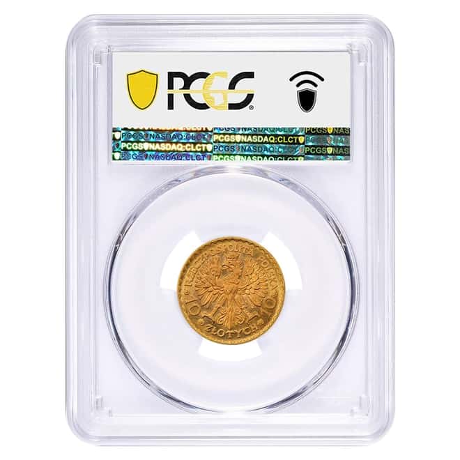 1925 Poland 10 Zlotych Boleslaw I Gold Coin PCGS MS 65