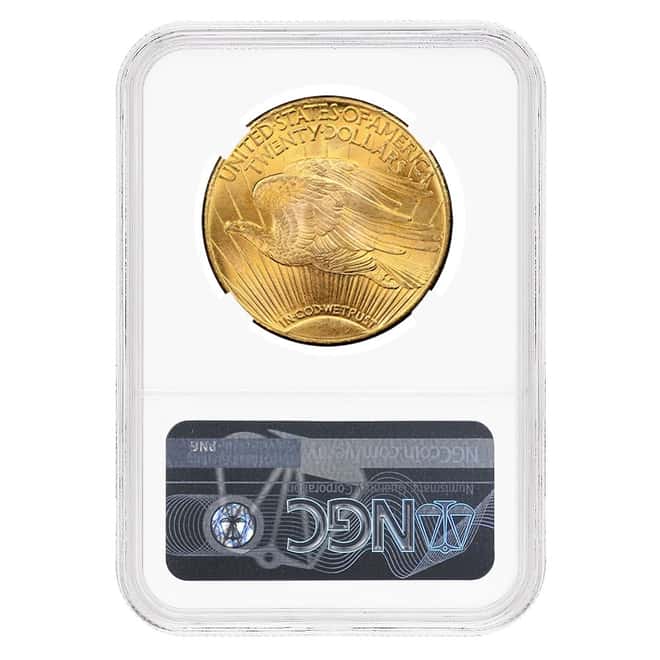 1927 $20 Gold Saint Gaudens Double Eagle Coin NGC MS 65+