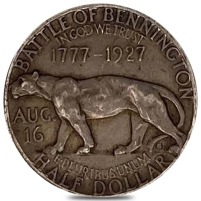 1927 Founder of Vermont Half Dollar 90% Silver Commem Avg Circ