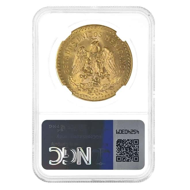1927 Mexico 50 Pesos Gold Coin NGC MS 63