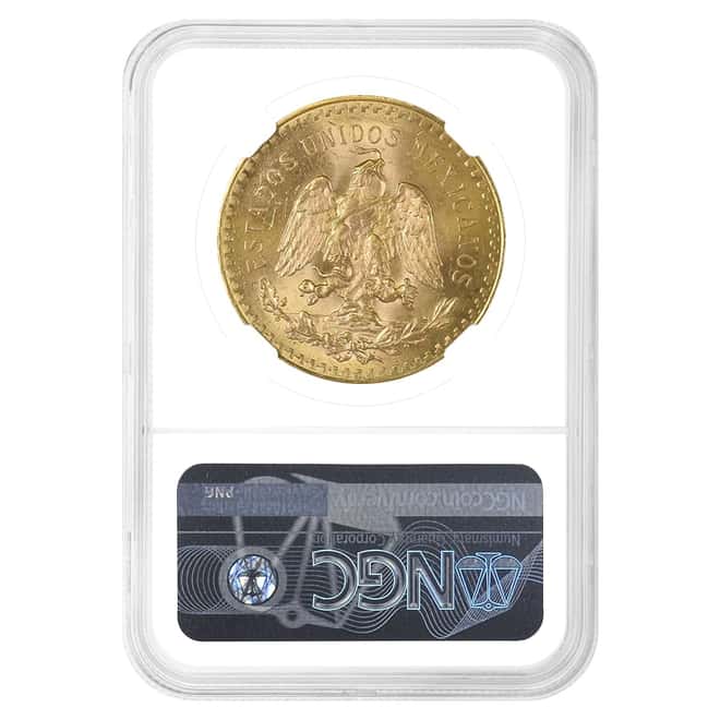 1927 Mexico 50 Pesos Gold Coin NGC MS 64
