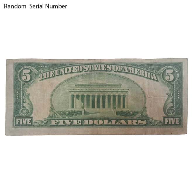 1928 $5 Bill Legal Tender Currency Note Red Seal Avg Circ