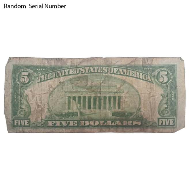 1928 $5 Bill Legal Tender Currency Note Red Seal Cull