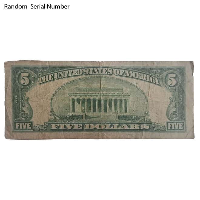 1928 $5 Bill Legal Tender Currency Star Note Red Seal Cull