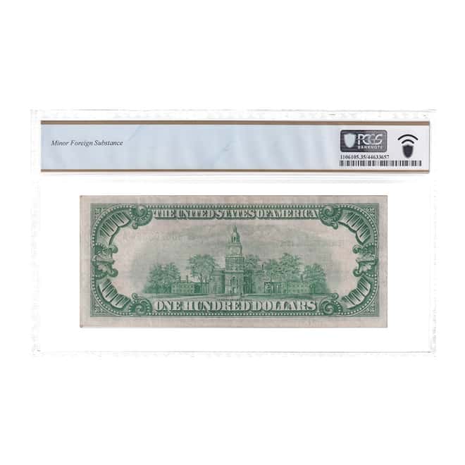 1929 $100 Federal Reserve Currency Note New York PCGS VF 35 (Minor Foreign Substance)