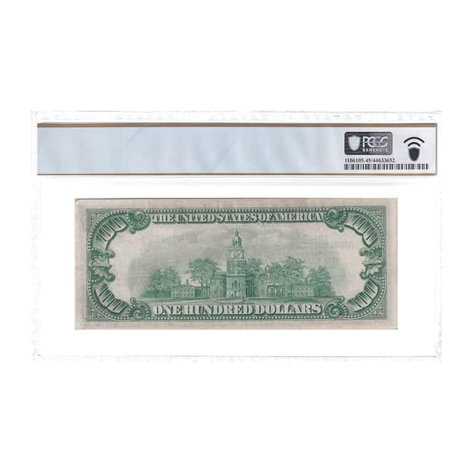 1929 $100 Federal Reserve Currency Note New York PCGS XF 45