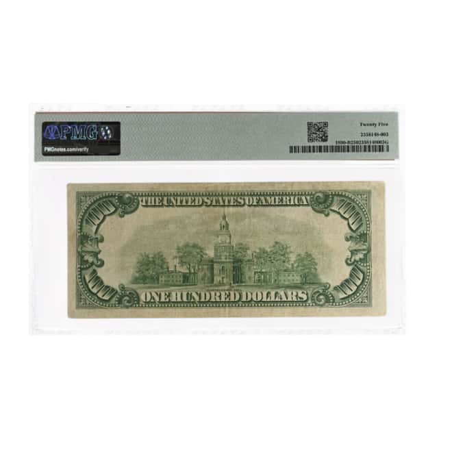 1929 $100 National Currency Note New York PMG VF 25