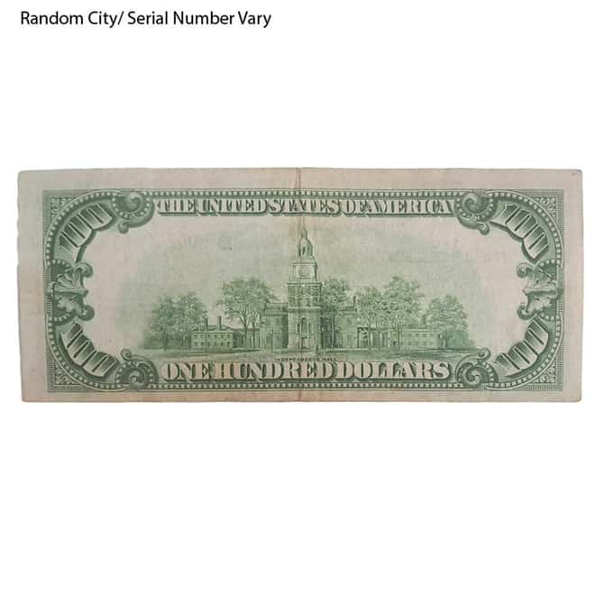 1929 $100 US National Currency Note Brown Seal Avg Circ (Random City)