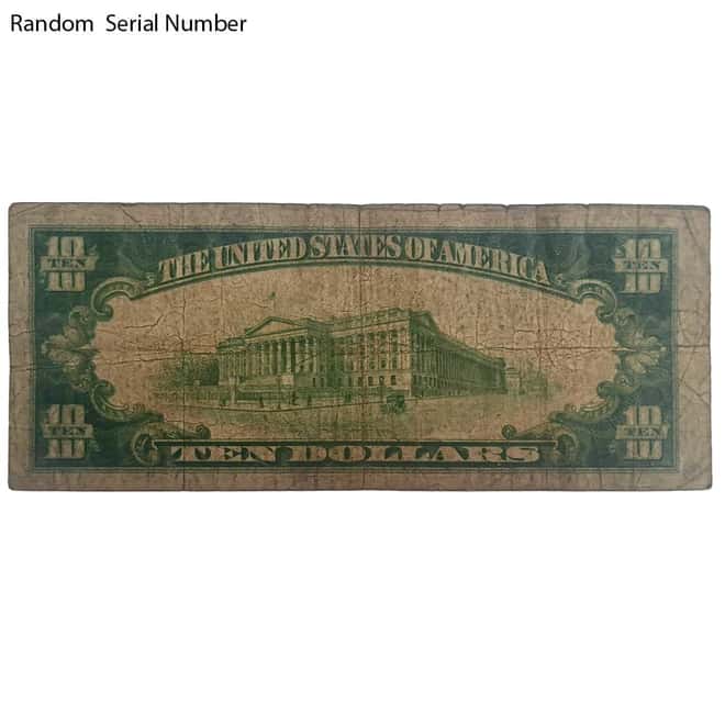 1929 $10 National Currency Note New York Cull