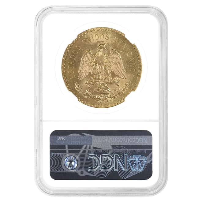1929 Mexico 50 Pesos Gold Coin NGC MS 63