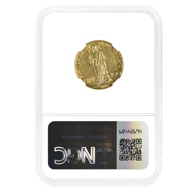 1929 Vatican City Pope Pius XI 100 Lire Gold Coin NGC AU Details