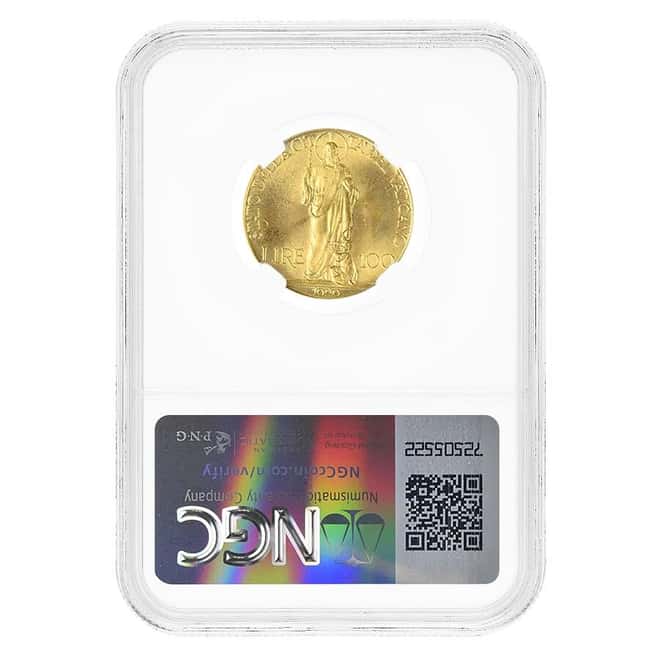 1929 Vatican City Pope Pius XI 100 Lire Gold Coin NGC MS 65