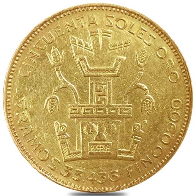 1930-1931 Peru 50 Soles Gold Coin Ex-Jewelry (Random Year)